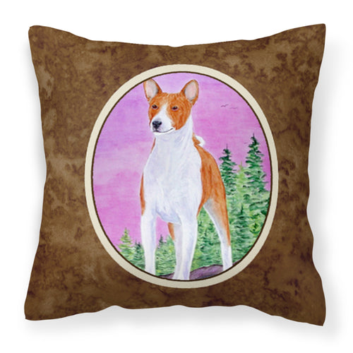 'Caroline'S Treasures Ss8611Pw1414 Basenji Decorative Canvas Fabric Pillow, Large, Multicolor'