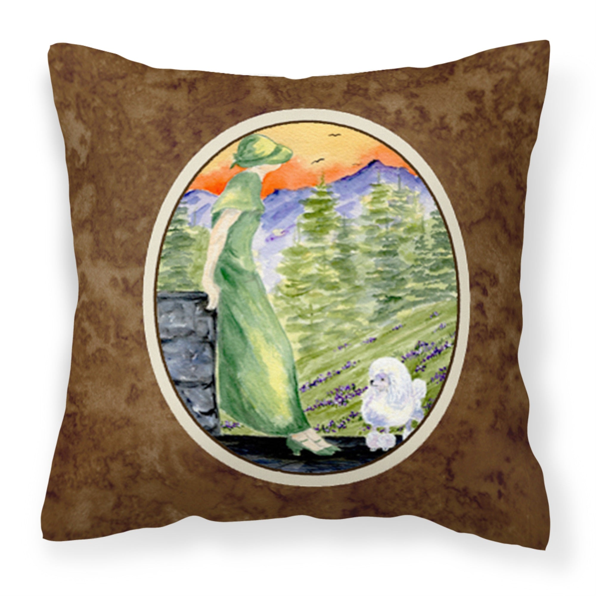 'Caroline'S Treasures Ss8618Pw1414 Poodle Decorative Canvas Fabric Pillow, Large, Multicolor'