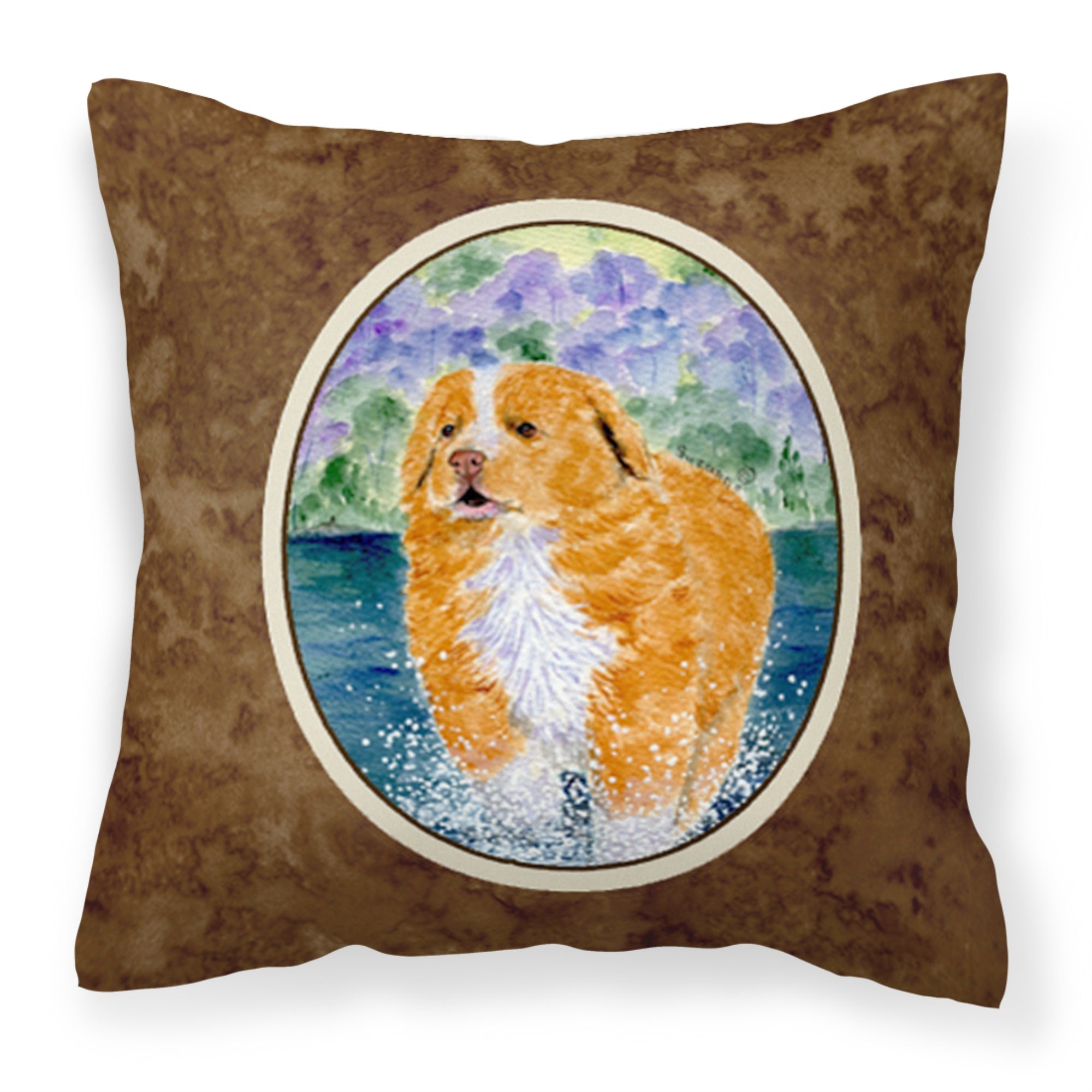 'Caroline'S Treasures Ss8619Pw1414 Nova Scotia Duck Toller Decorative Canvas Fabric Pillow, Large, Multicolor'