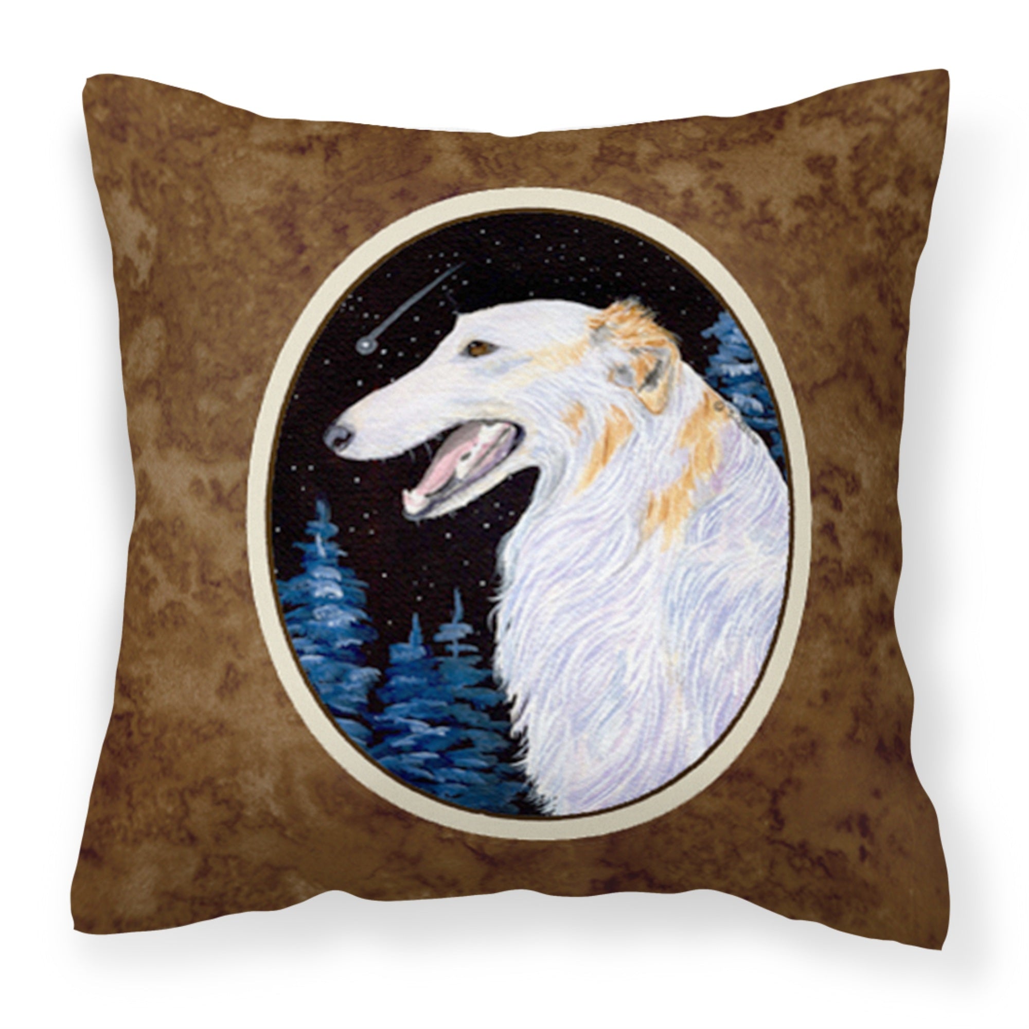 'Caroline'S Treasures Ss8626Pw1414 Borzoi Decorative Canvas Fabric Pillow, Large, Multicolor'