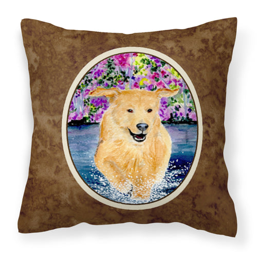 'Caroline'S Treasures Ss8627Pw1414 Golden Retriever Decorative Canvas Fabric Pillow, Large, Multicolor'