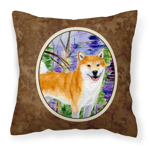 'Caroline'S Treasures Ss8629Pw1414 Shiba Inu Decorative Canvas Fabric Pillow, Large, Multicolor'