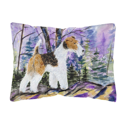 'Caroline'S Treasures Ss8630Pw1216 Fox Terrier Decorative Canvas Fabric Pillow, Large, Multicolor'
