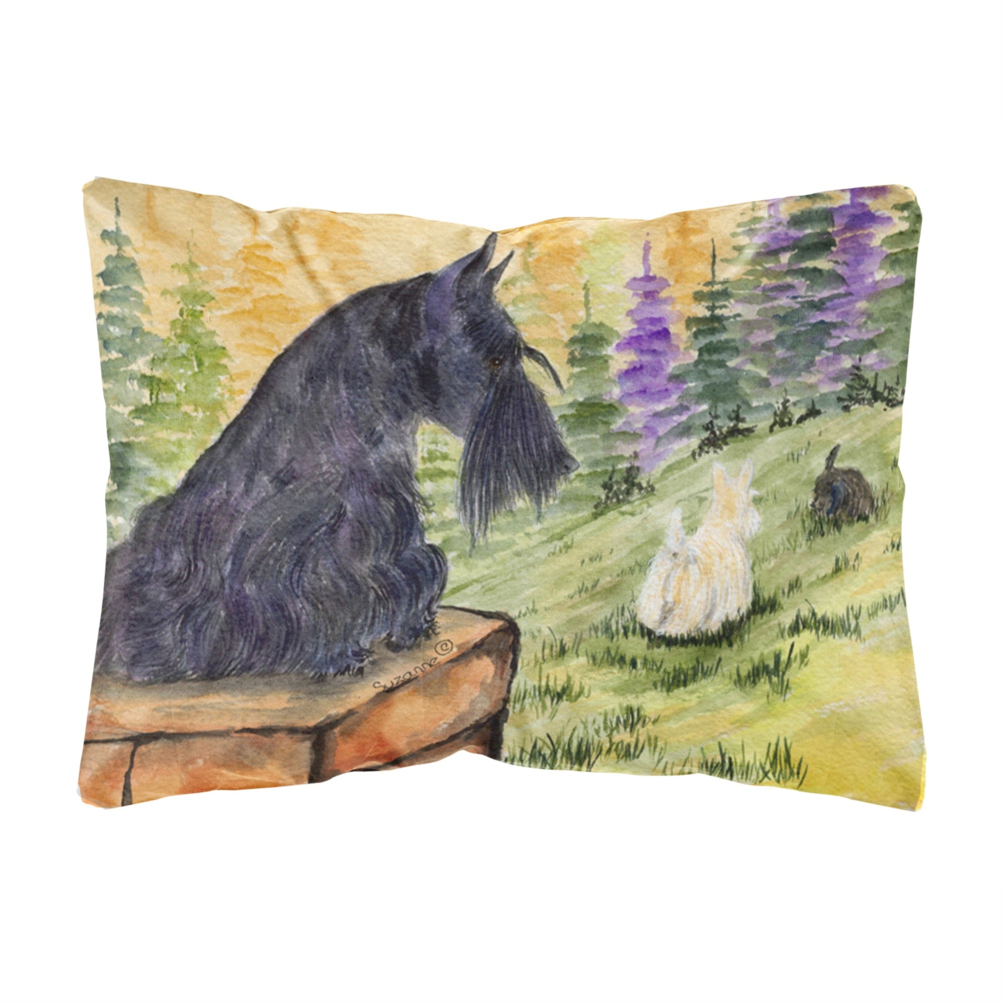 'Caroline'S Treasures Ss8634Pw1216 Scottish Terrier Decorative Canvas Fabric Pillow, Large, Multicolor'