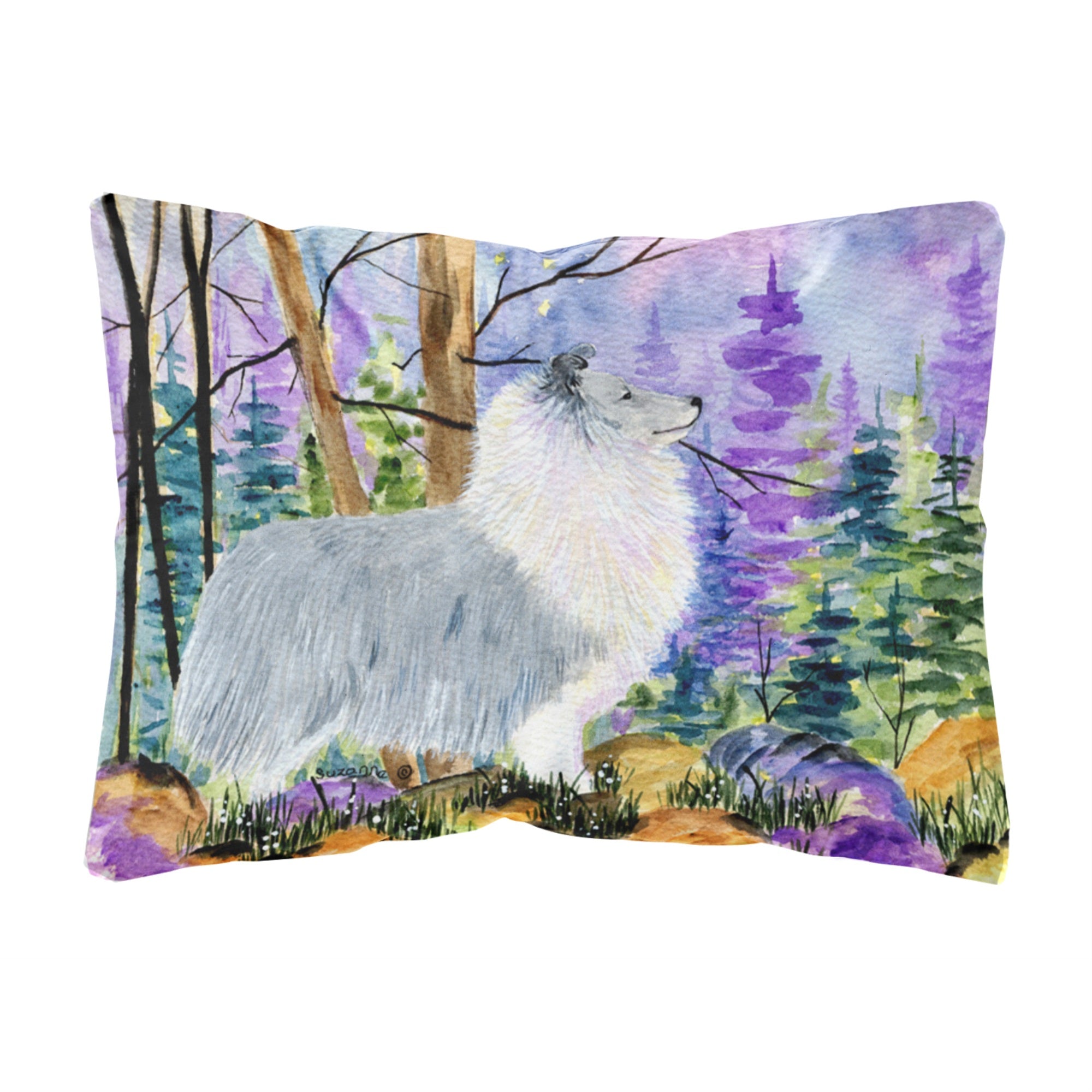 'Caroline'S Treasures Ss8636Pw1216 Sheltie Decorative Canvas Fabric Pillow, Large, Multicolor'