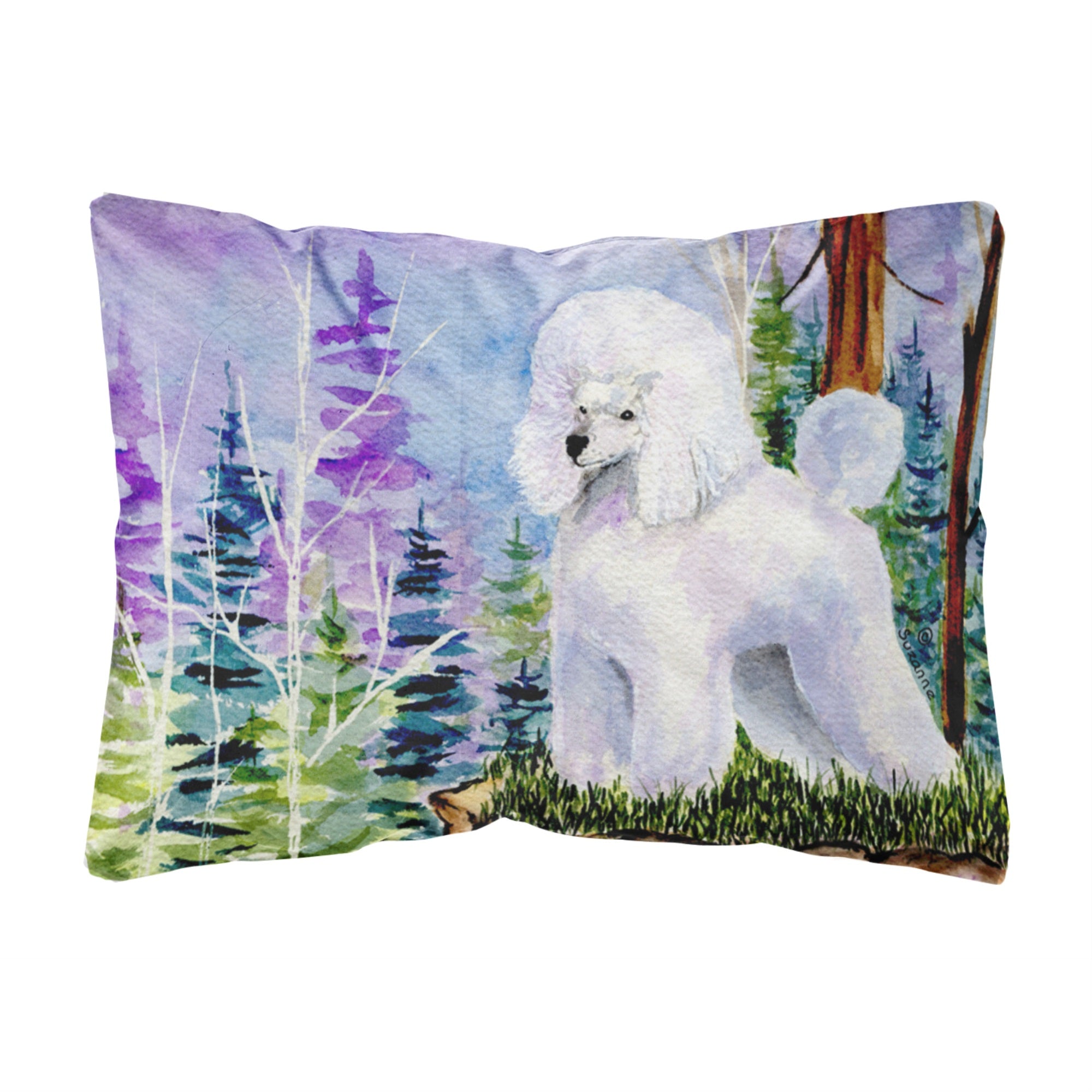 'Caroline'S Treasures Ss8639Pw1216 Poodle Decorative Canvas Fabric Pillow, Large, Multicolor'