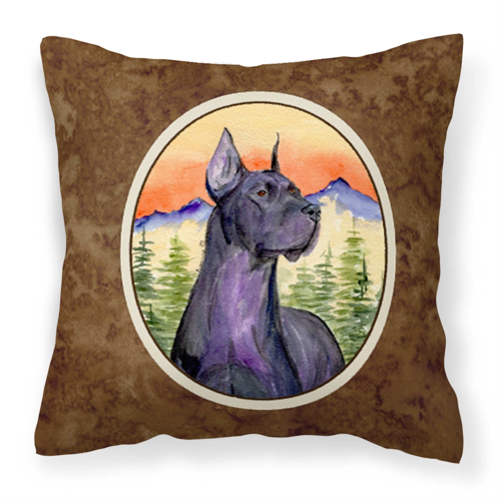 'Caroline'S Treasures Ss8642Pw1414 Great Dane Decorative Canvas Fabric Pillow, Large, Multicolor'