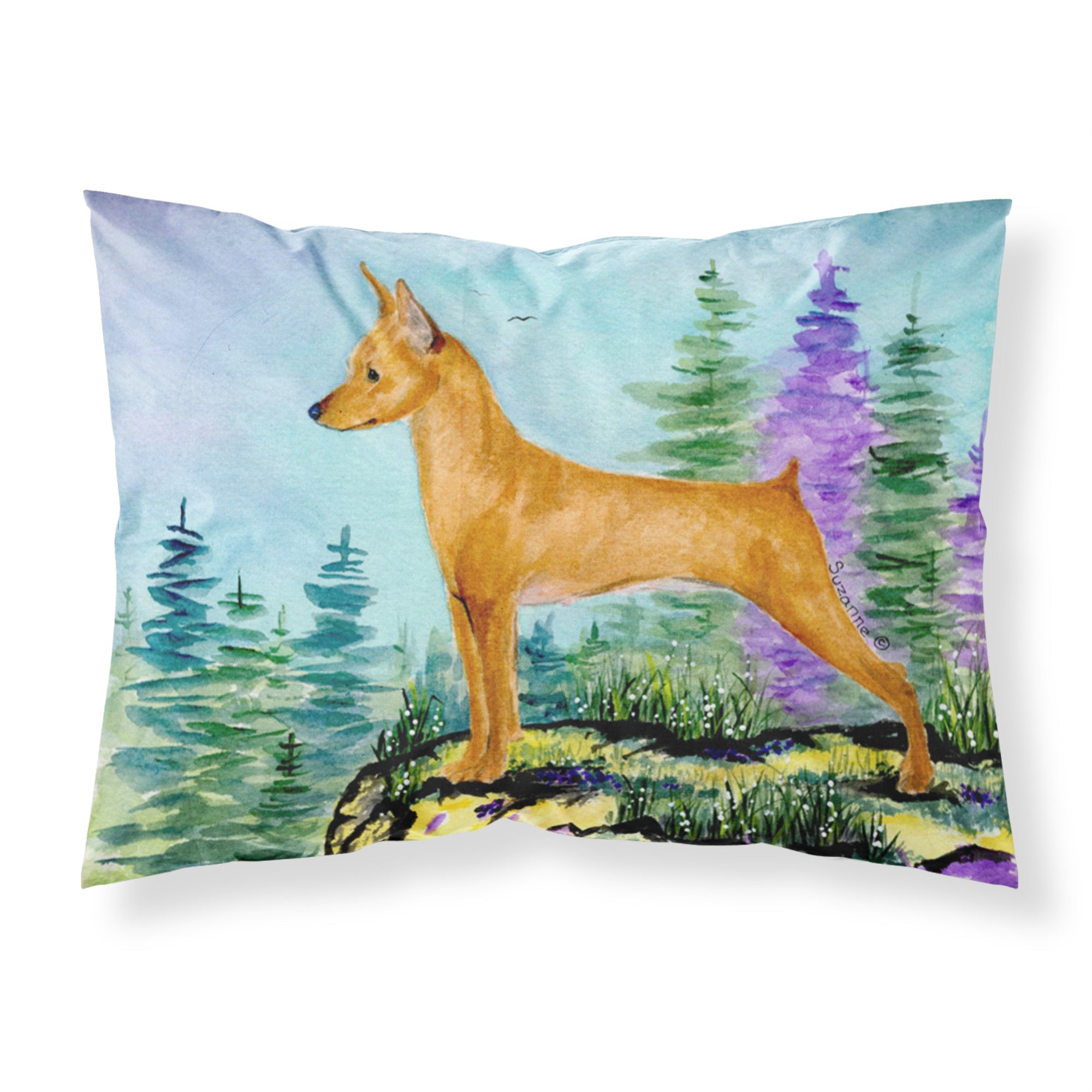 'Caroline'S Treasures Ss8660Pillowcase Min Pin Moisture Wicking Fabric Standard Pillowcase, Large, Multicolor'