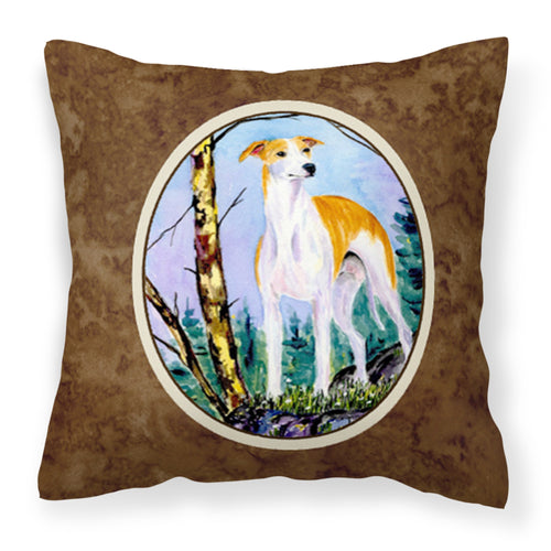 'Caroline'S Treasures Ss8662Pw1414 Whippet Decorative Canvas Fabric Pillow, Large, Multicolor'