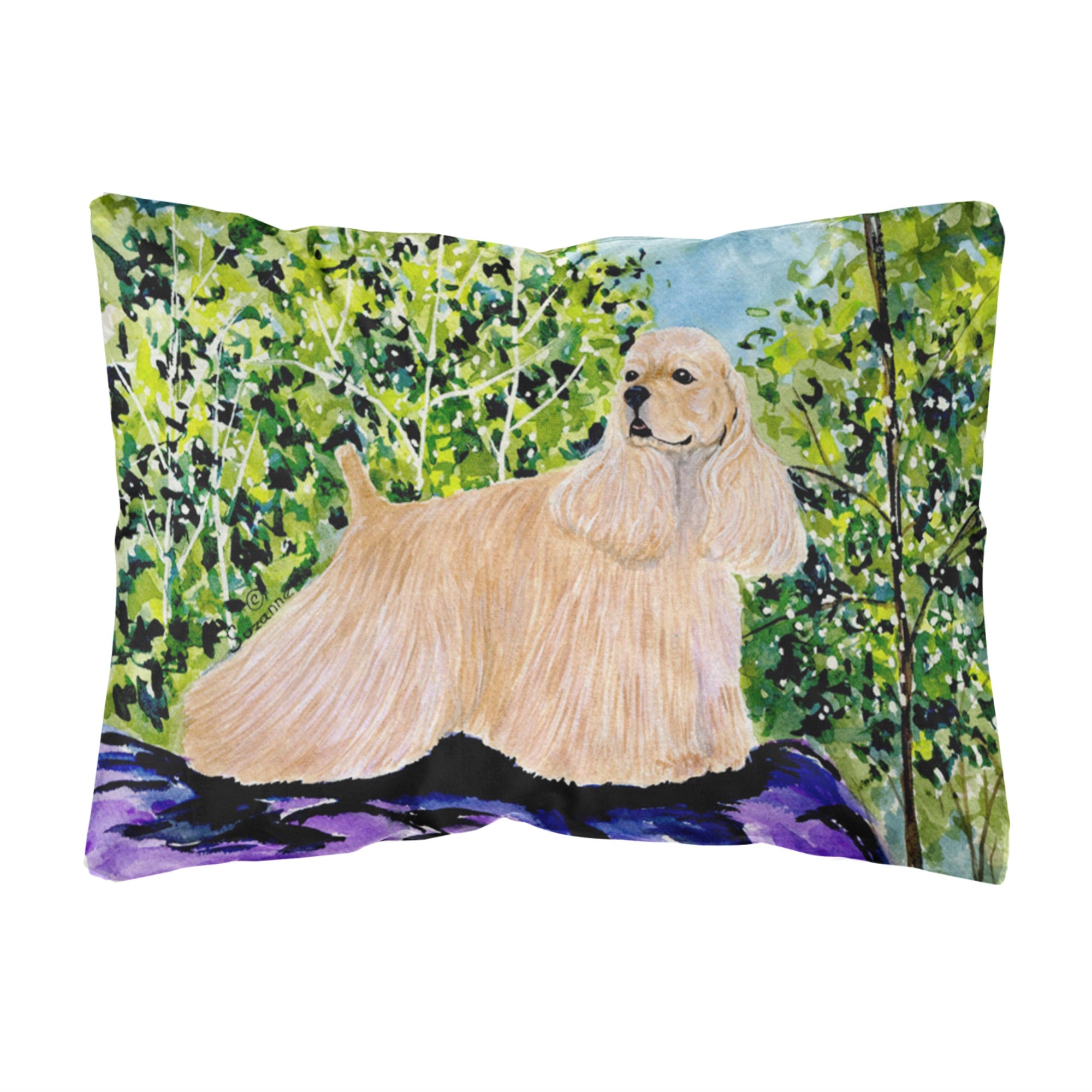 'Caroline'S Treasures Ss8668Pw1216 Cocker Spaniel Decorative Canvas Fabric Pillow, Large, Multicolor'