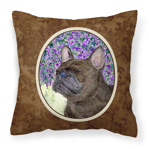 'Caroline'S Treasures Ss8676Pw1414 French Bulldog Decorative Canvas Fabric Pillow, Large, Multicolor'