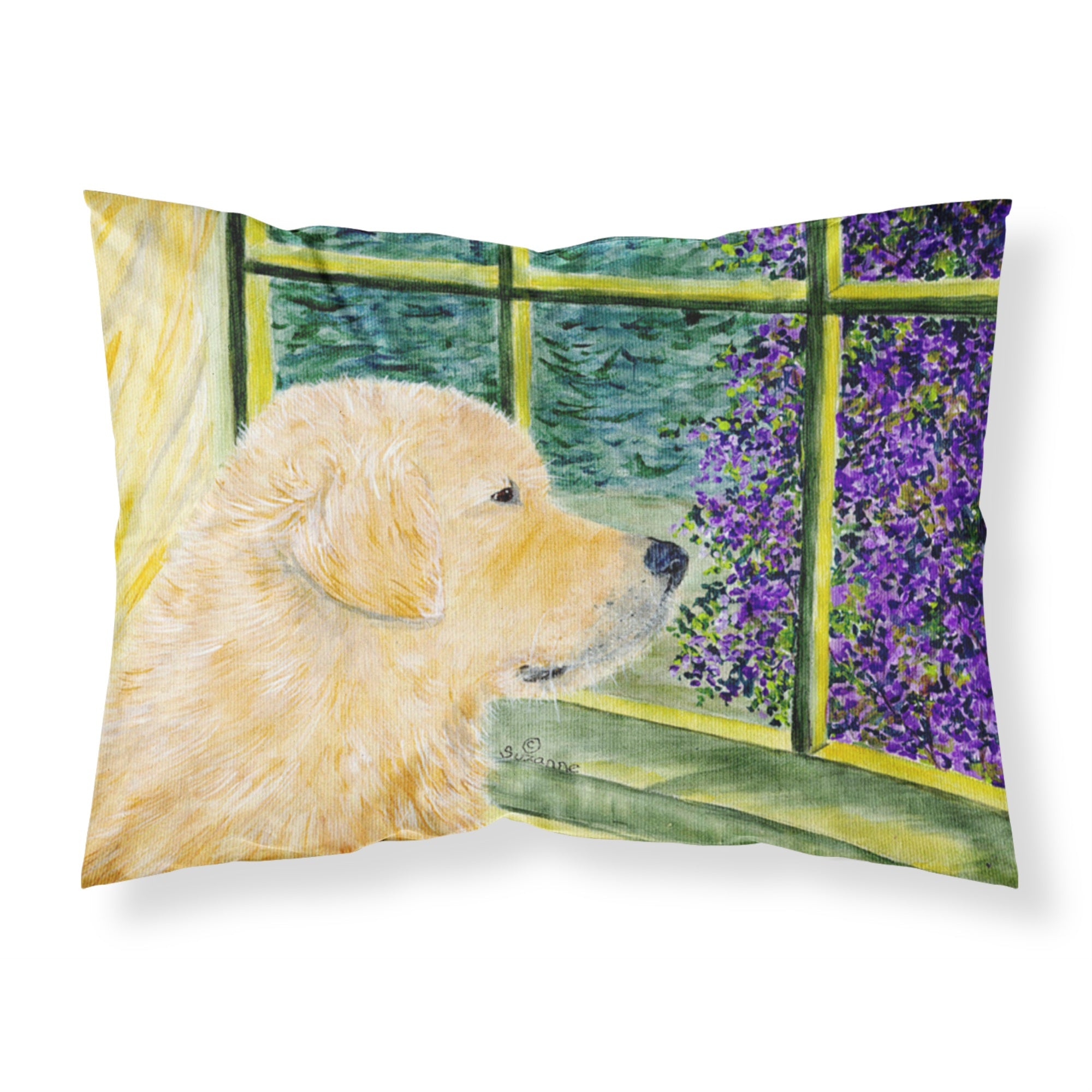 'Caroline'S Treasures Ss8680Pillowcase Golden Retriever Moisture Wicking Fabric Standard Pillowcase, Large, Multicolor'
