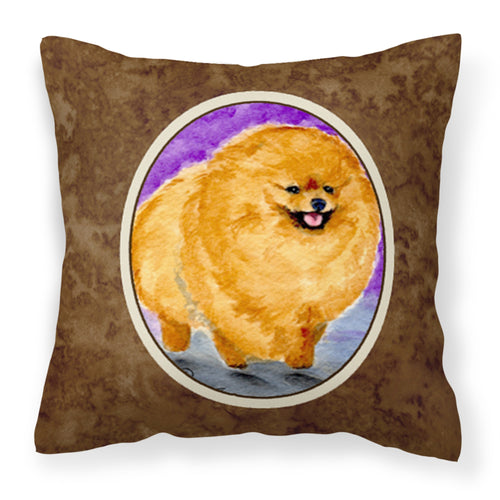 'Caroline'S Treasures Ss8681Pw1414 Pomeranian Decorative Canvas Fabric Pillow, Large, Multicolor'