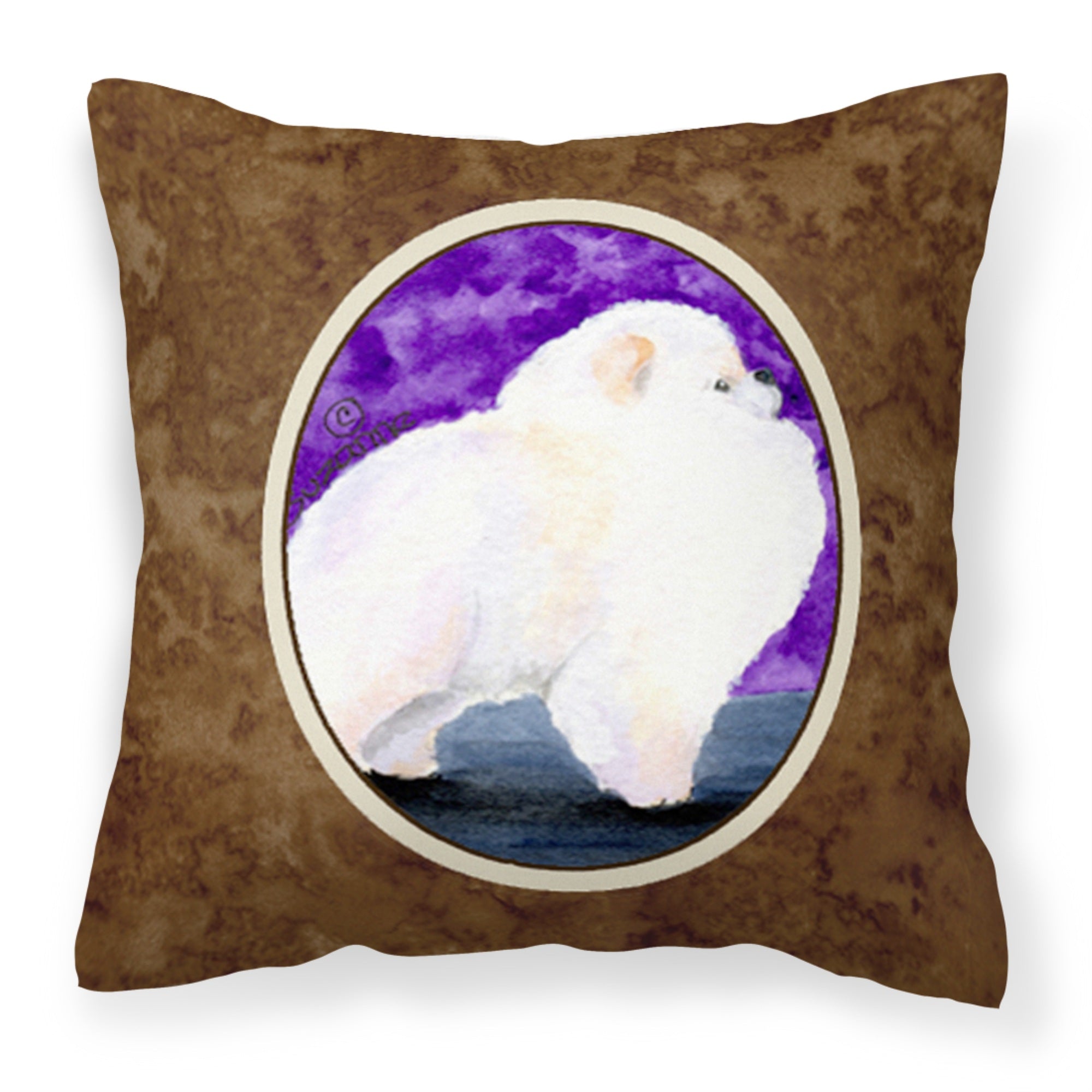 'Caroline'S Treasures Ss8688Pw1414 Pomeranian Decorative Canvas Fabric Pillow, Large, Multicolor'