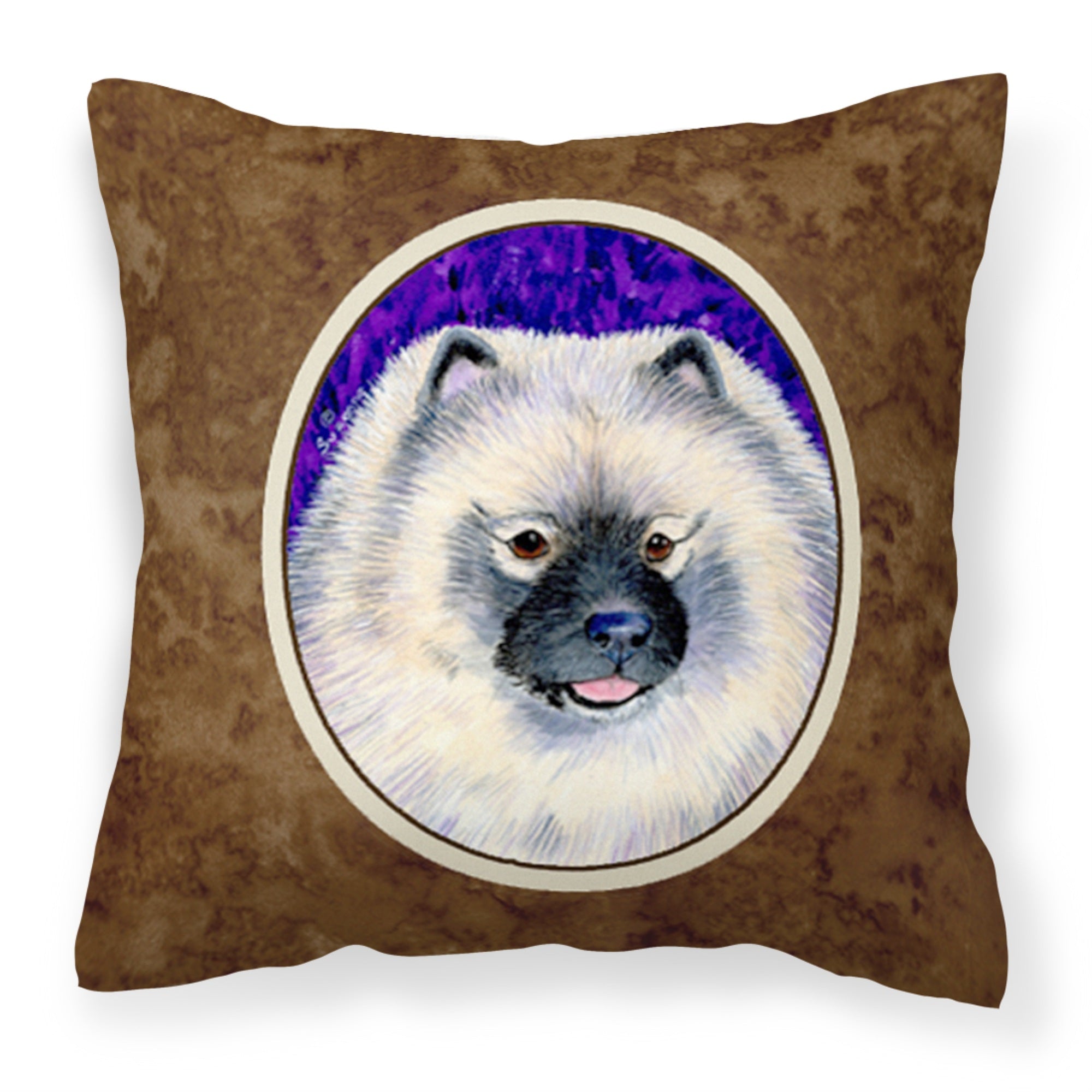'Caroline'S Treasures Ss8691Pw1414 Keeshond Decorative Canvas Fabric Pillow, Large, Multicolor'