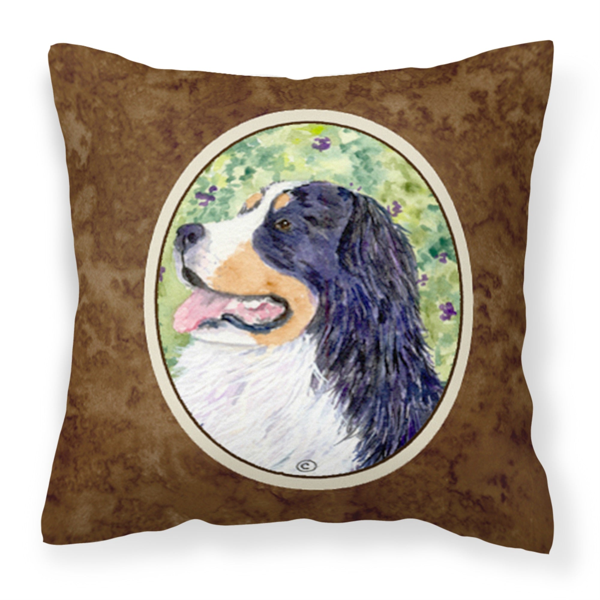 'Caroline'S Treasures Ss8706Pw1414 Bernese Mountain Dog Decorative Canvas Fabric Pillow, Large, Multicolor'