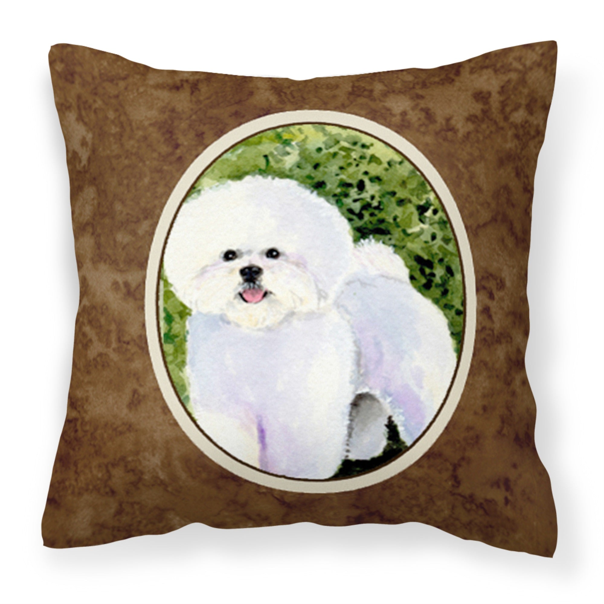 'Caroline'S Treasures Ss8712Pw1414 Bichon Frise Decorative Canvas Fabric Pillow, Large, Multicolor'