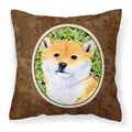 'Caroline'S Treasures Ss8719Pw1414 Shiba Inu Decorative Canvas Fabric Pillow, Large, Multicolor'