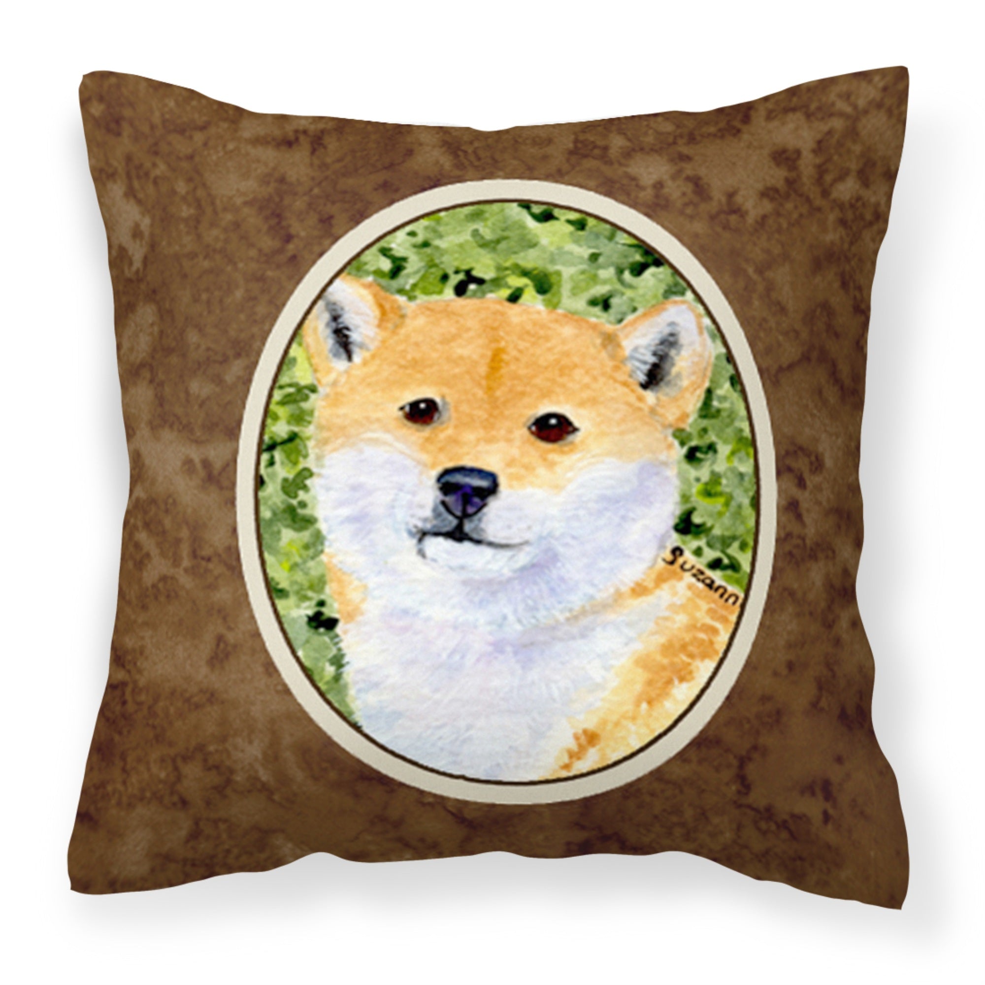 'Caroline'S Treasures Ss8719Pw1414 Shiba Inu Decorative Canvas Fabric Pillow, Large, Multicolor'
