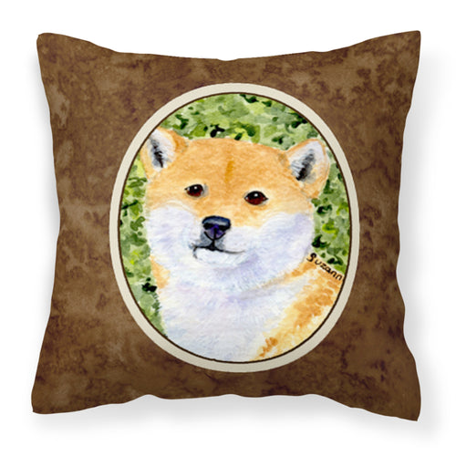 'Caroline'S Treasures Ss8719Pw1414 Shiba Inu Decorative Canvas Fabric Pillow, Large, Multicolor'