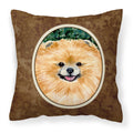 'Caroline'S Treasures Ss8725Pw1414 Pomeranian Decorative Canvas Fabric Pillow, Large, Multicolor'