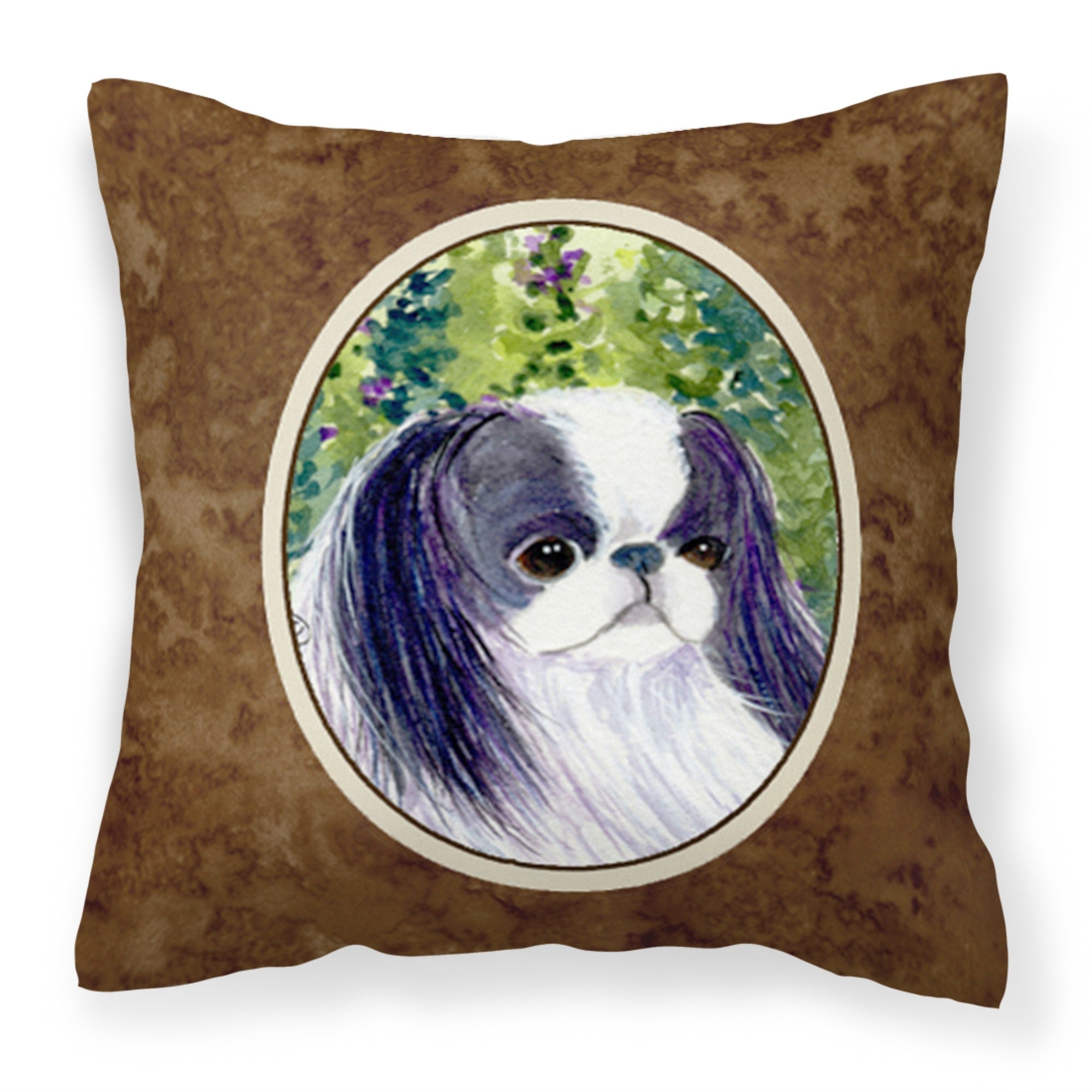 'Caroline'S Treasures Ss8730Pw1414 Japanese Chin Decorative Canvas Fabric Pillow, Large, Multicolor'
