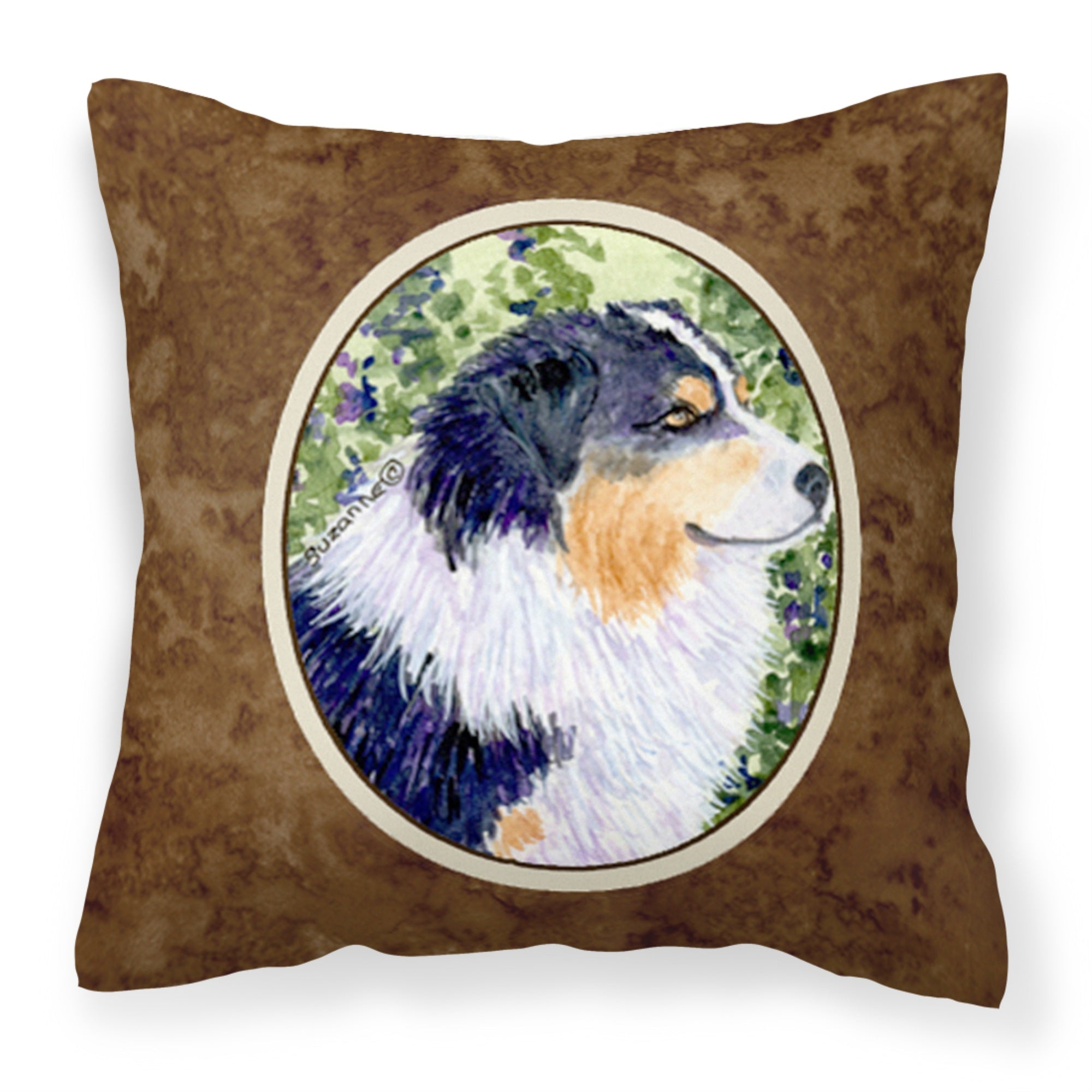'Caroline'S Treasures Ss8737Pw1414 Australian Shepherd Decorative Canvas Fabric Pillow, Large, Multicolor'