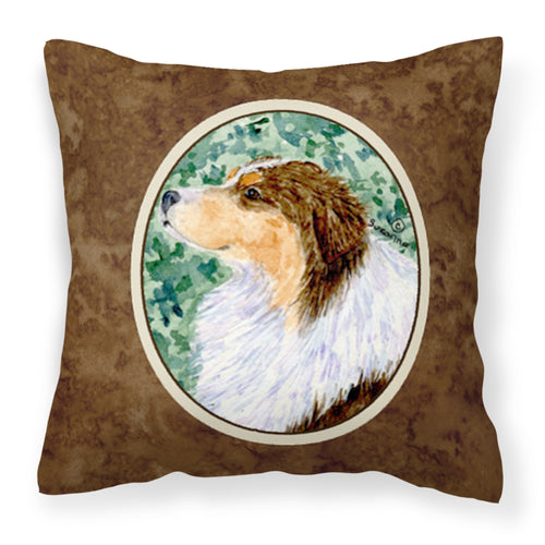 'Caroline'S Treasures Ss8738Pw1414 Australian Shepherd Decorative Canvas Fabric Pillow, Large, Multicolor'