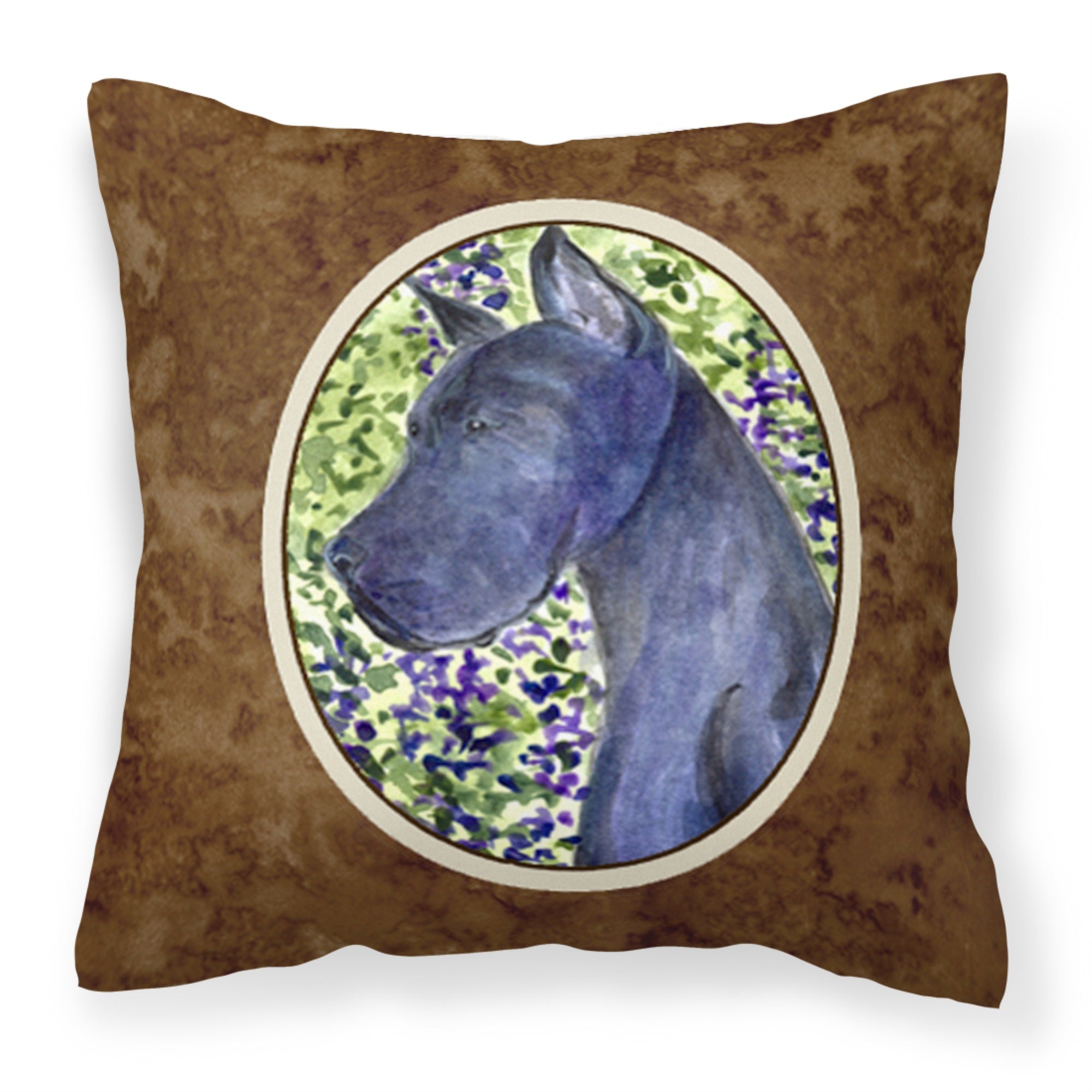 'Caroline'S Treasures Ss8745Pw1414 Great Dane Decorative Canvas Fabric Pillow, Large, Multicolor'