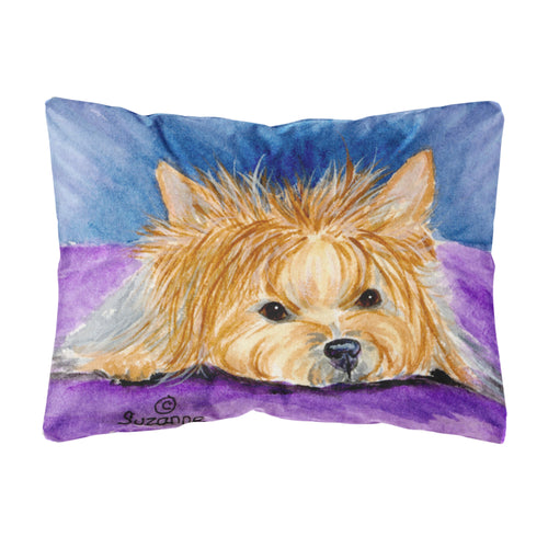 'Caroline'S Treasures Ss8749Pw1216 Yorkie Decorative Canvas Fabric Pillow, Large, Multicolor'