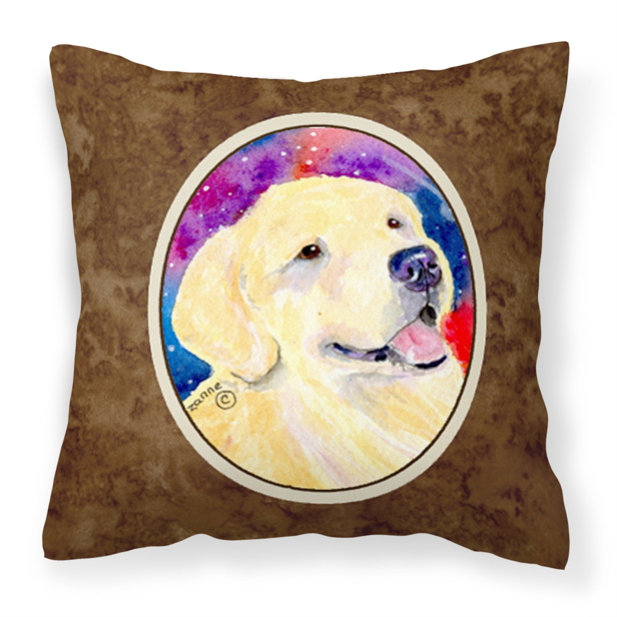 'Caroline'S Treasures Ss8753Pw1414 Golden Retriever Decorative Canvas Fabric Pillow, Large, Multicolor'