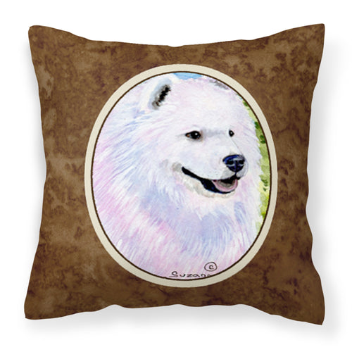 'Caroline'S Treasures Ss8755Pw1414 Samoyed Decorative Canvas Fabric Pillow, Large, Multicolor'