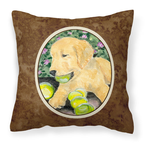 'Caroline'S Treasures Ss8759Pw1414 Golden Retriever Decorative Canvas Fabric Pillow, Large, Multicolor'