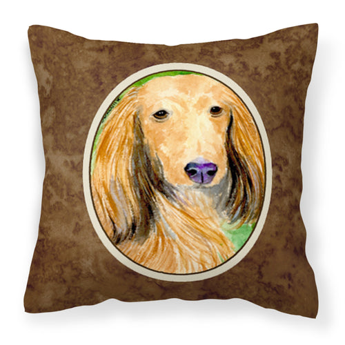 'Caroline'S Treasures Ss8790Pw1414 Dachshund Decorative Canvas Fabric Pillow, Large, Multicolor'