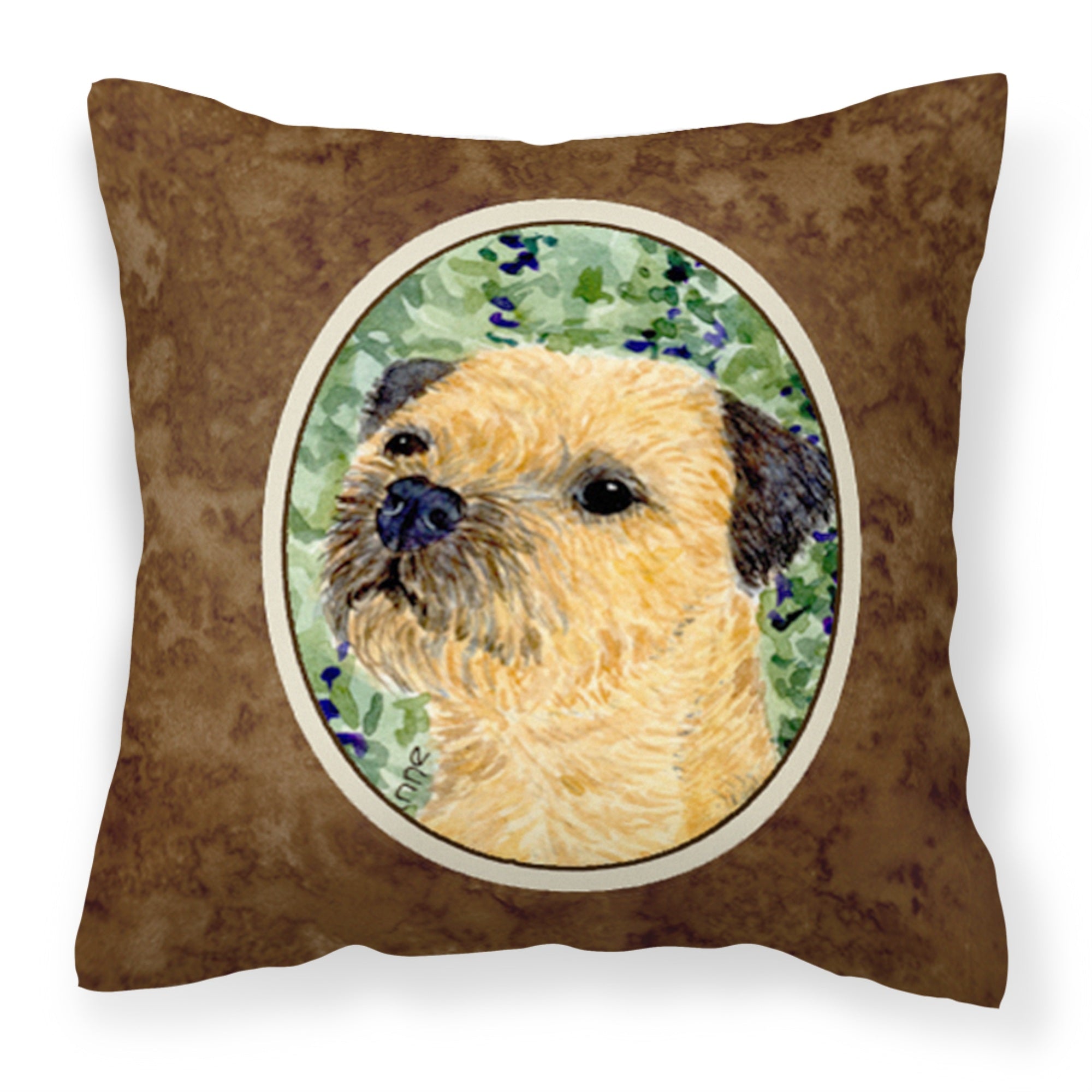 'Caroline'S Treasures Ss8801Pw1414 Border Terrier Decorative Canvas Fabric Pillow, Large, Multicolor'