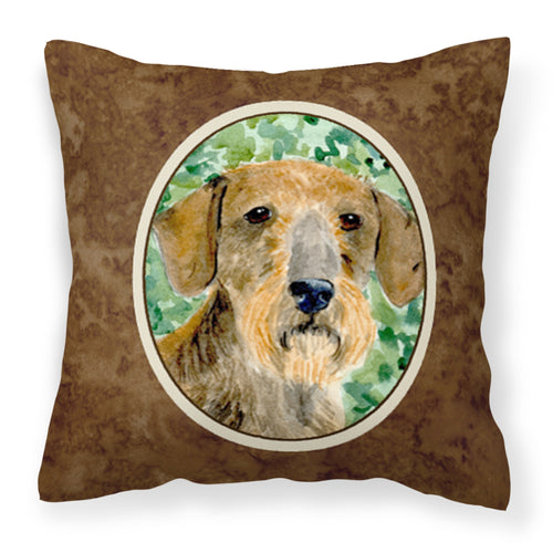 'Caroline'S Treasures Ss8806Pw1414 Dachshund Decorative Canvas Fabric Pillow, Large, Multicolor'