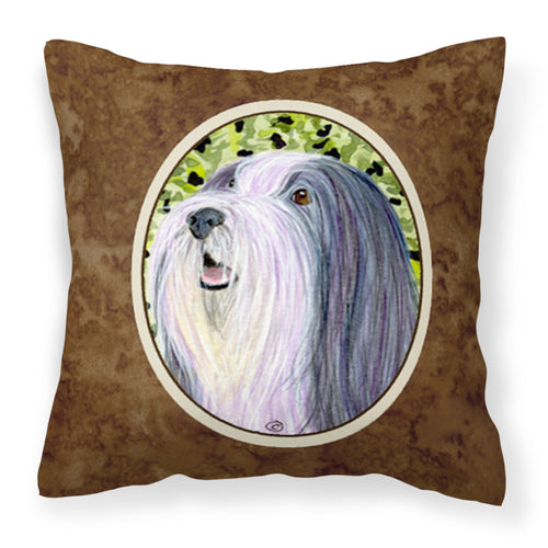'Caroline'S Treasures Ss8808Pw1414 Bearded Collie Decorative Canvas Fabric Pillow, Large, Multicolor'