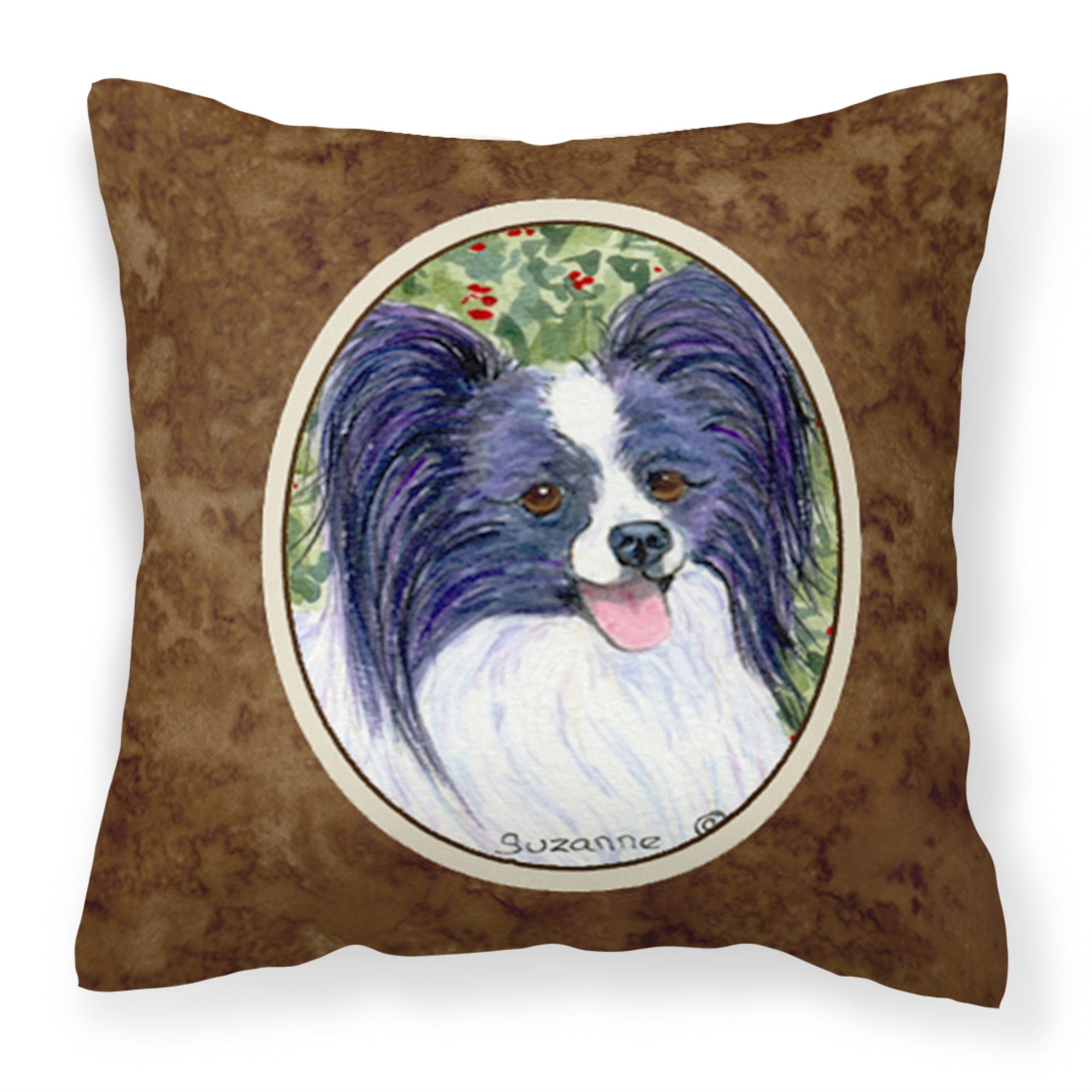 'Caroline'S Treasures Ss8811Pw1414 Papillon Decorative Canvas Fabric Pillow, Large, Multicolor'