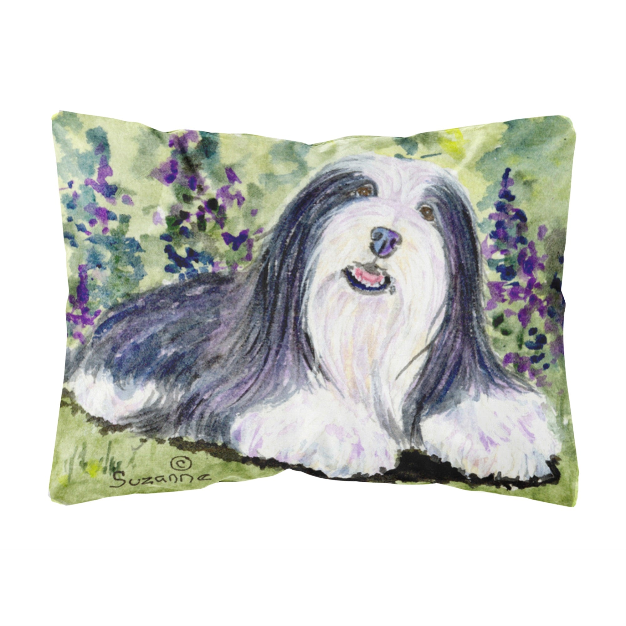 'Caroline'S Treasures Ss8816Pw1216 Bearded Collie Decorative Canvas Fabric Pillow, Large, Multicolor'