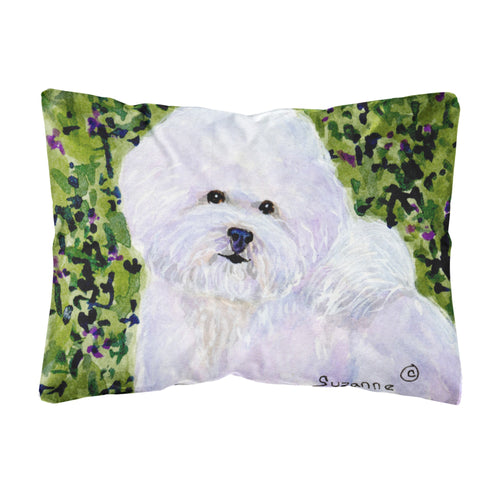'Caroline'S Treasures Ss8817Pw1216 Bichon Frise Decorative Canvas Fabric Pillow, Large, Multicolor'