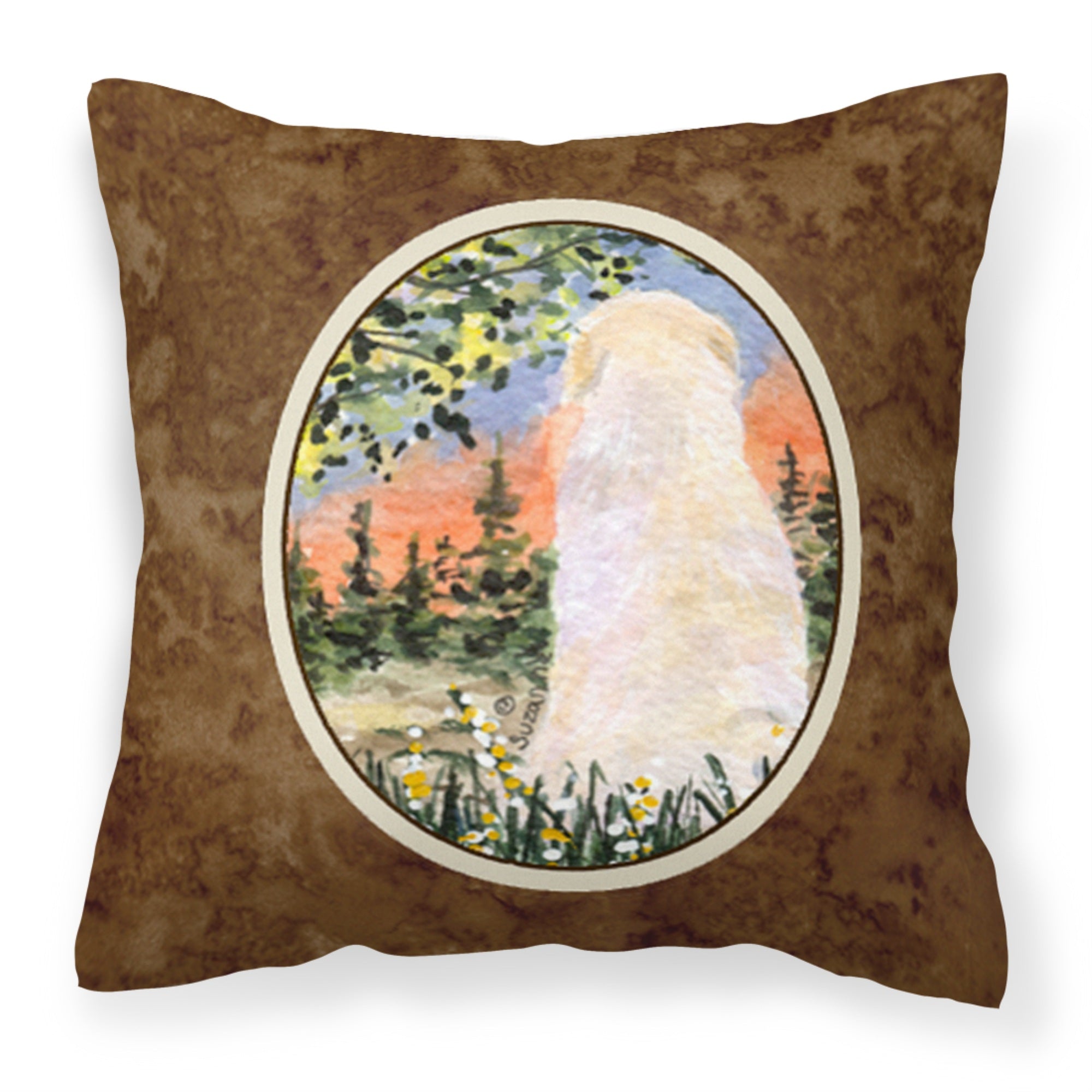 'Caroline'S Treasures Ss8820Pw1414 Golden Retriever Decorative Canvas Fabric Pillow, Large, Multicolor'