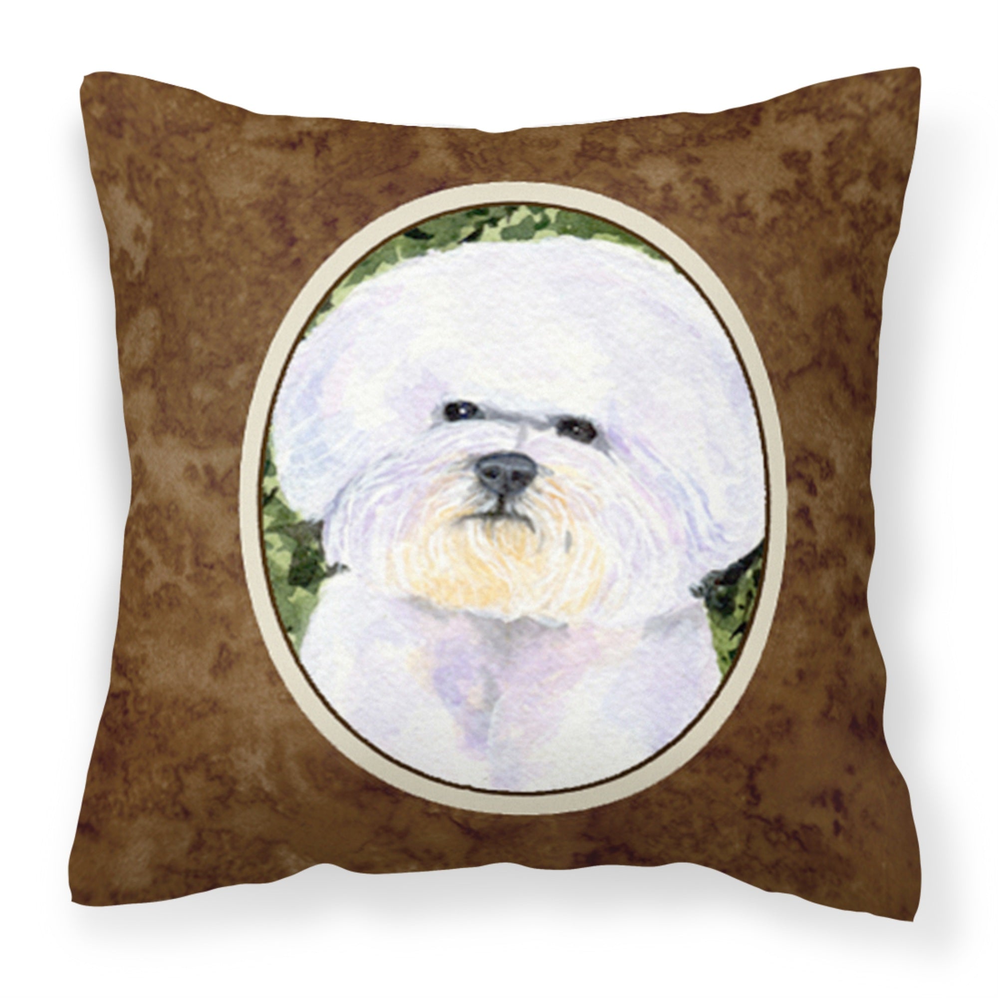'Caroline'S Treasures Ss8829Pw1414 Bichon Frise Decorative Canvas Fabric Pillow, Large, Multicolor'