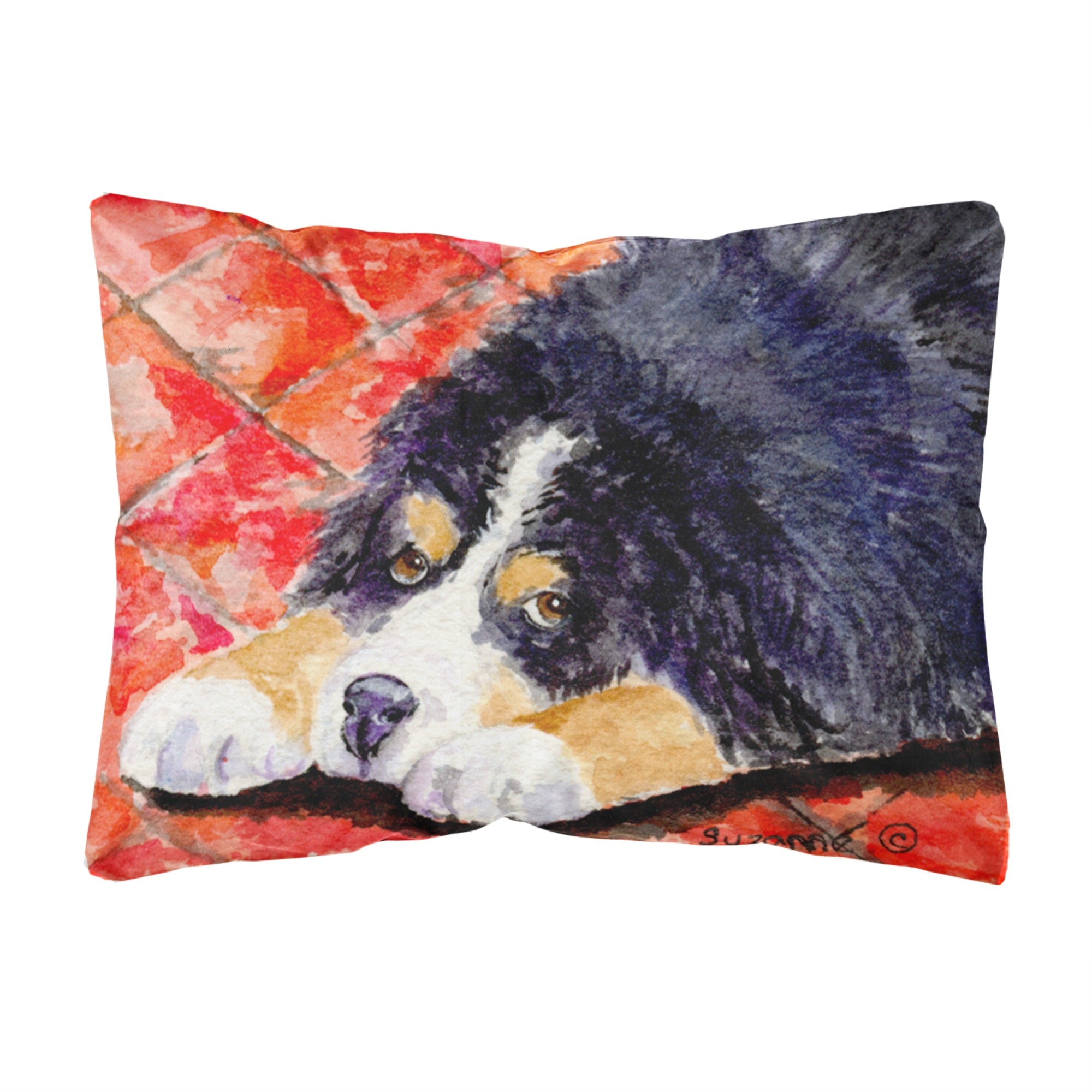 'Caroline'S Treasures Ss8842Pw1216 Bernese Mountain Dog Decorative Canvas Fabric Pillow, Large, Multicolor'