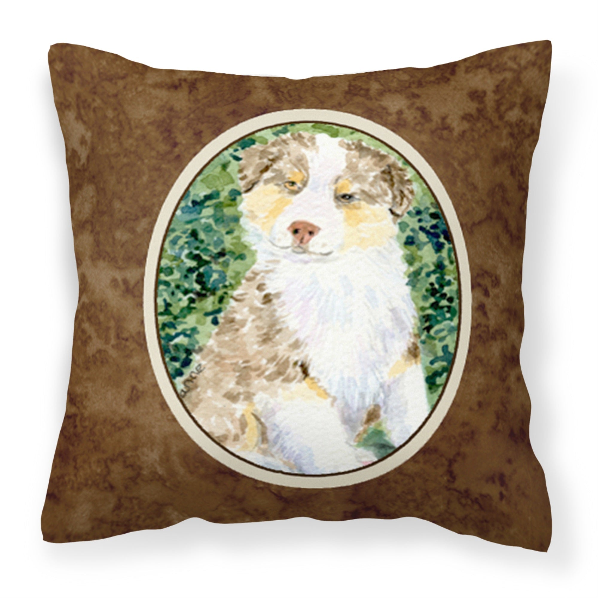 'Caroline'S Treasures Ss8847Pw1414 Australian Shepherd Decorative Canvas Fabric Pillow, Large, Multicolor'
