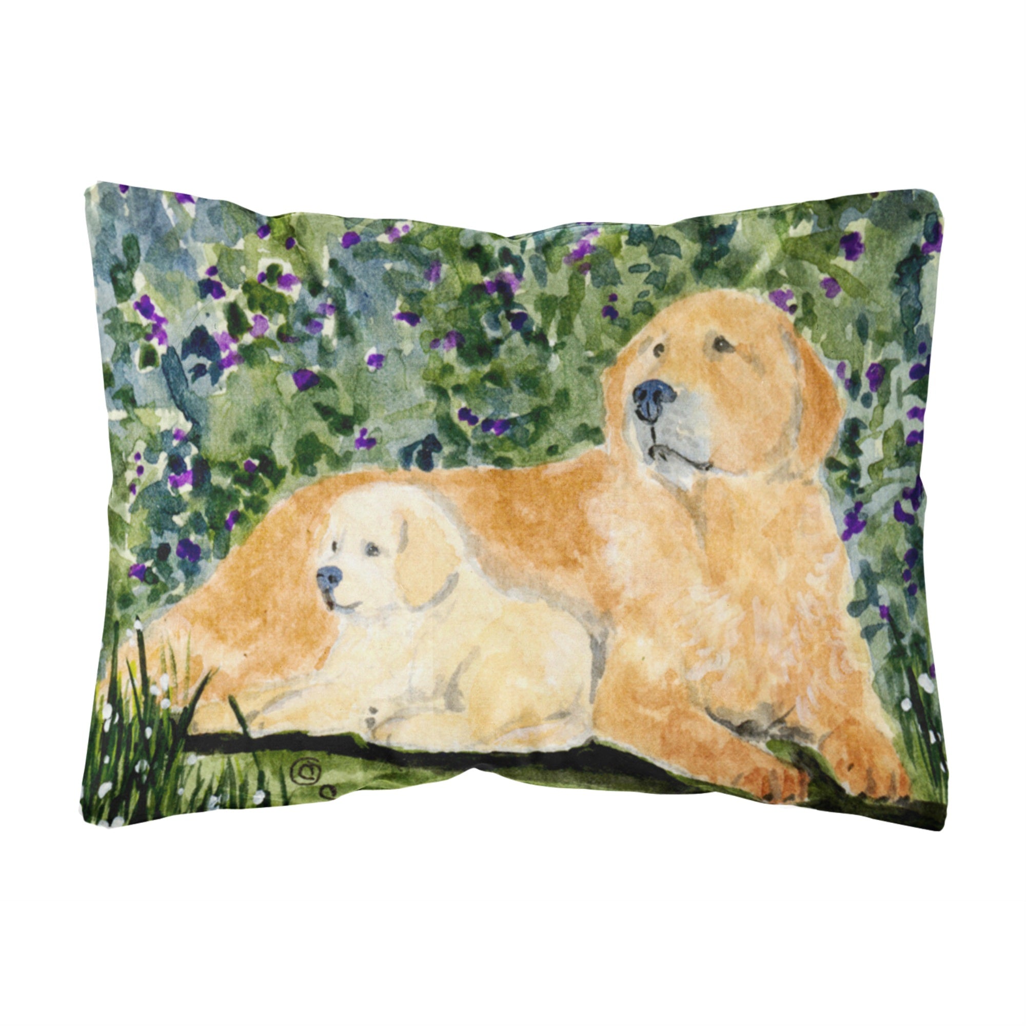 'Caroline'S Treasures Ss8852Pw1216 Golden Retriever Decorative Canvas Fabric Pillow, Large, Multicolor'