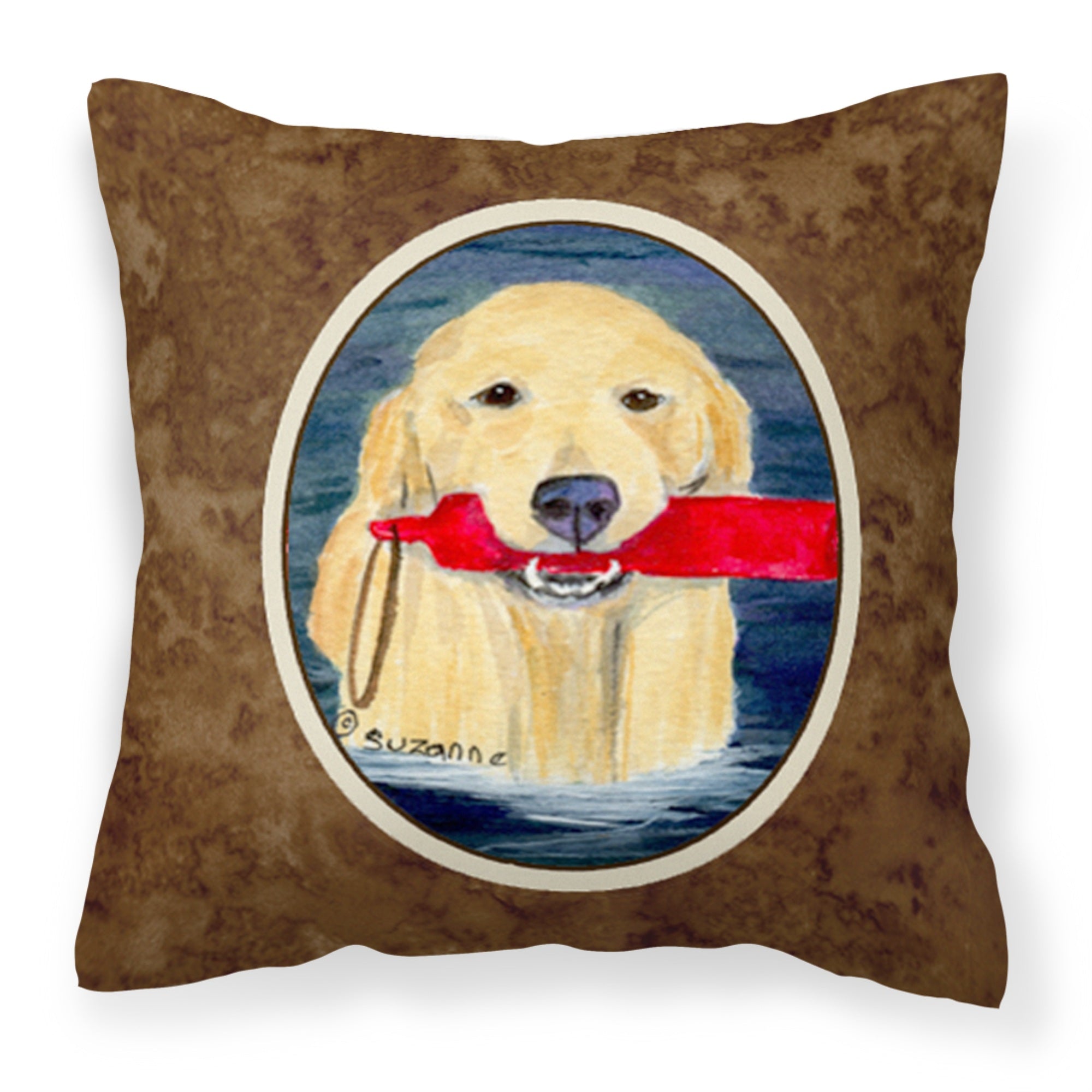 'Caroline'S Treasures Ss8868Pw1414 Golden Retriever Decorative Canvas Fabric Pillow, Large, Multicolor'