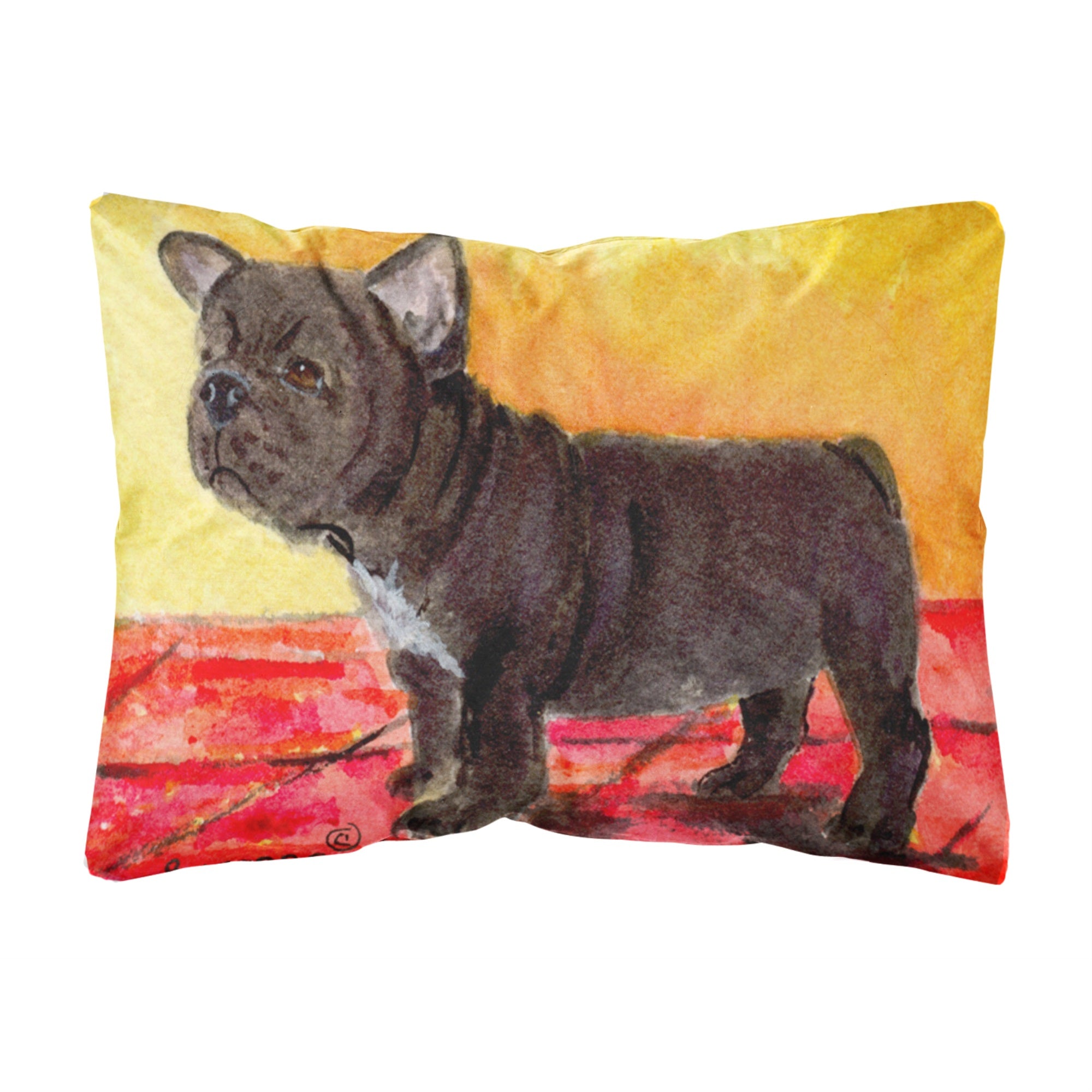 'Caroline'S Treasures Ss8869Pw1216 French Bulldog Decorative Canvas Fabric Pillow, Large, Multicolor'