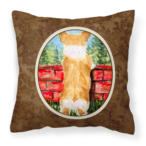 'Caroline'S Treasures Ss8870Pw1414 Corgi Decorative Canvas Fabric Pillow, Large, Multicolor'