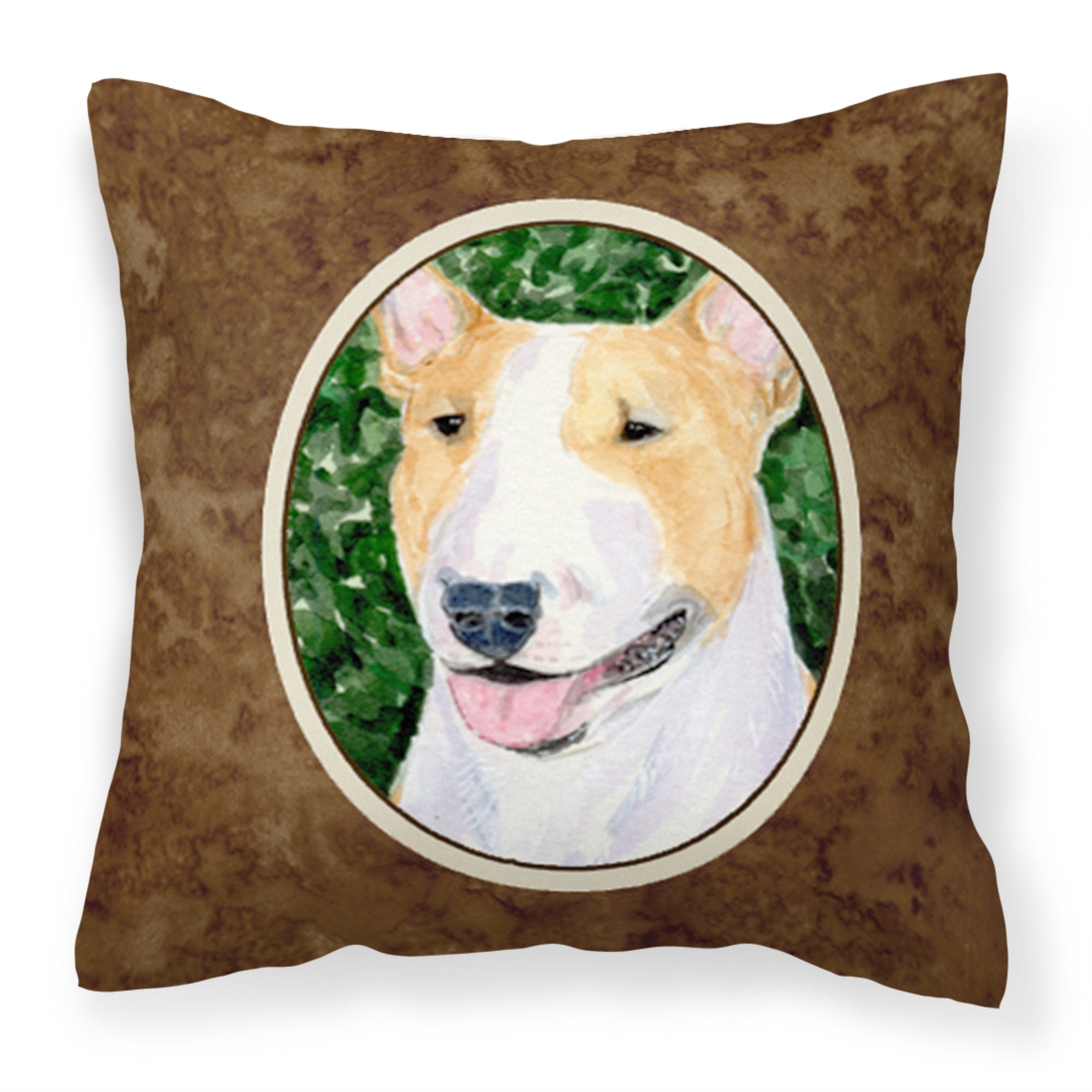 'Caroline'S Treasures Ss8873Pw1414 Bull Terrier Decorative Canvas Fabric Pillow, Large, Multicolor'