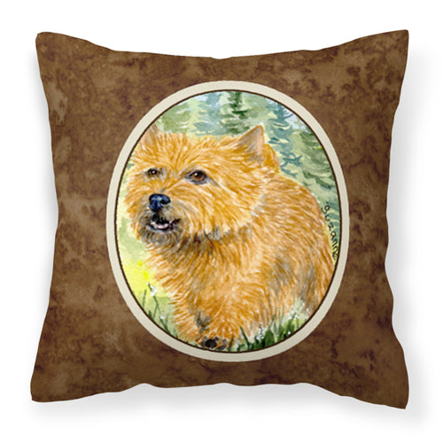 'Caroline'S Treasures Ss8878Pw1414 Norwich Terrier Decorative Canvas Fabric Pillow, Large, Multicolor'